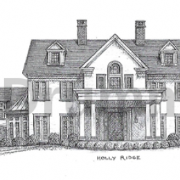 Pen and ink drawing of Holly Ridge