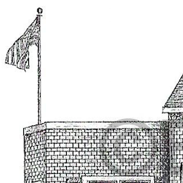 Pen and ink drawing of Oceanic Library