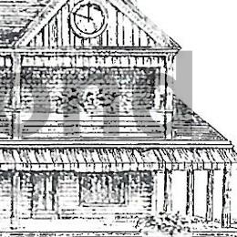 Pen and ink drawing of Seabright Tennis Club